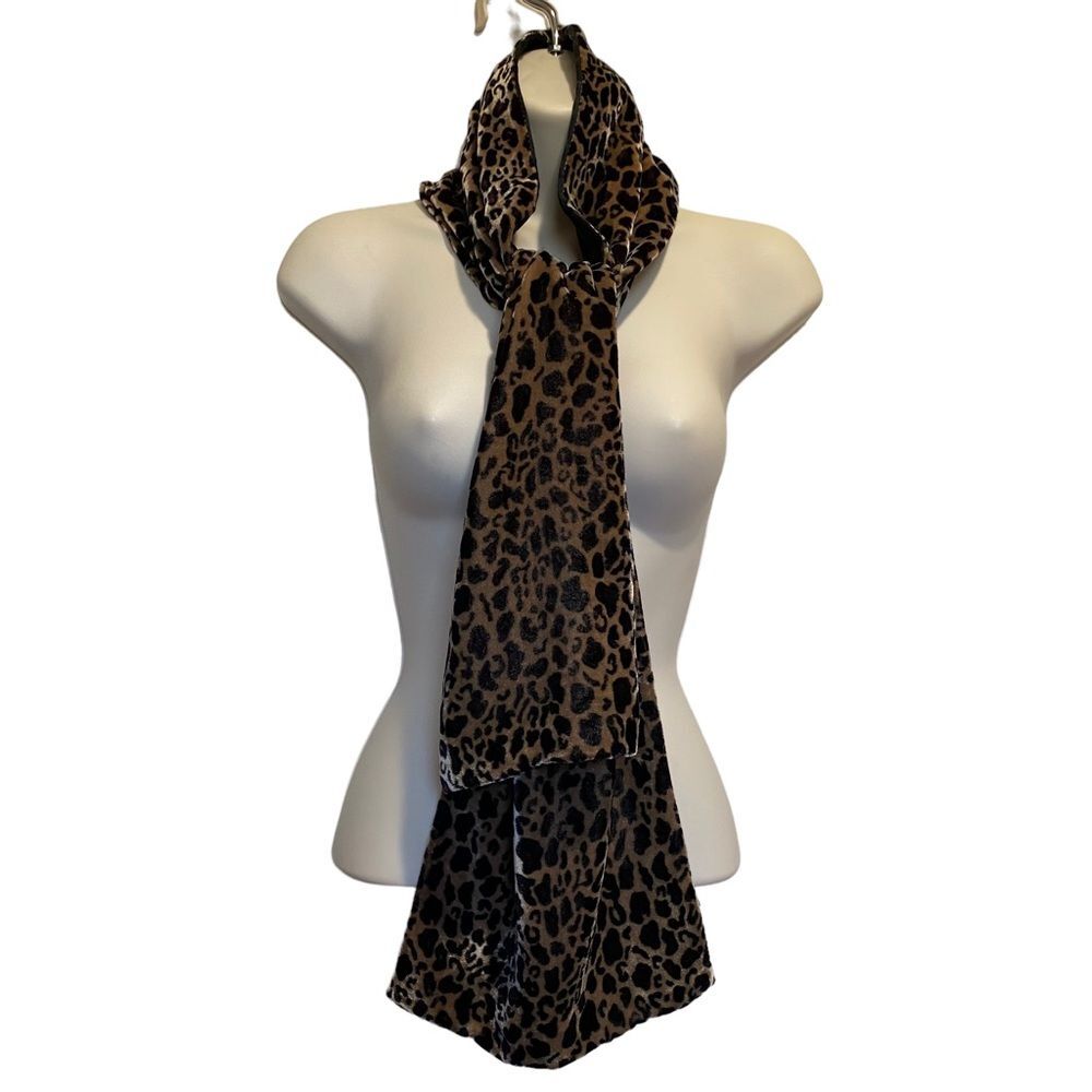 Banjara Velvet Leopard Animal Print Silk Rayon Scarf
